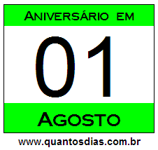 Contagem Regressiva Para Aniversário de Quem Nasceu em 1º de Agosto Quantos Dias Para Aniversário Quem Nasceu em 1º de Agosto