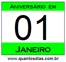 Quantos Dias Para Aniversário Quem Nasceu em 1º de Janeiro