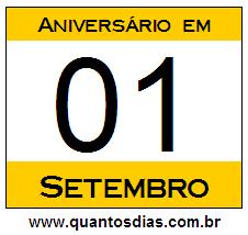 Quantos Dias Para Aniversário Quem Nasceu em 1º de Setembro