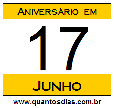 Contagem Regressiva Para Aniversário de Quem Nasceu em 17 de Junho Quantos Dias Para Aniversário Quem Nasceu em 17 de Junho