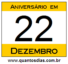 Quantos Dias Para Aniversário Quem Nasceu em 22 de Dezembro