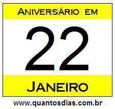 Quantos Dias Para Aniversário Quem Nasceu em 22 de Janeiro