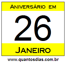 Quantos Dias Para Aniversário Quem Nasceu em 26 de Janeiro