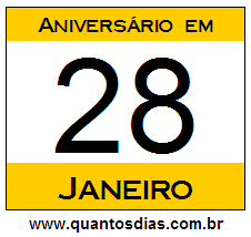 Quantos Dias Para Aniversário Quem Nasceu em 28 de Janeiro