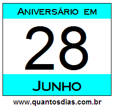 Contagem Regressiva Para Aniversário de Quem Nasceu em 28 de Junho Quantos Dias Para Aniversário Quem Nasceu em 28 de Junho